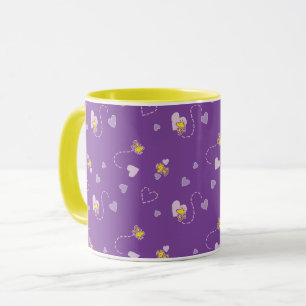 Peanuts Woodstock Purple Heart Pattern Mug