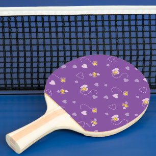 Peanuts   Woodstock Purple Heart Pattern Ping Pong Paddle