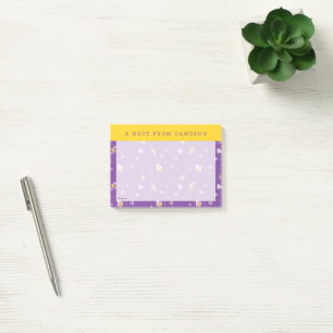 Peanuts   Woodstock Purple Heart Pattern Post-it Notes