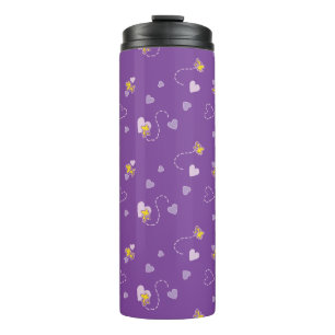 Peanuts   Woodstock Purple Heart Pattern Thermal Tumbler