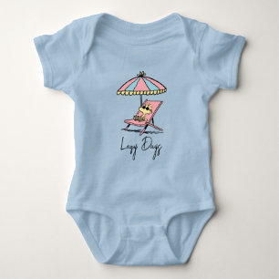PEANUTS   Woodstock Relaxing at the Beach Baby Bodysuit