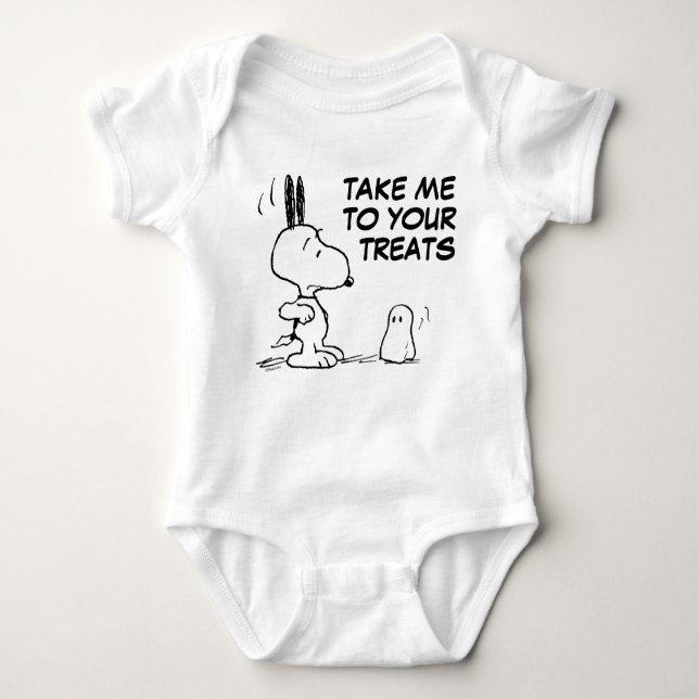 Peanuts | Woodstock Scares Snoopy Baby Bodysuit (Front)