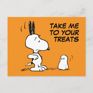 Peanuts   Woodstock Scares Snoopy Postcard