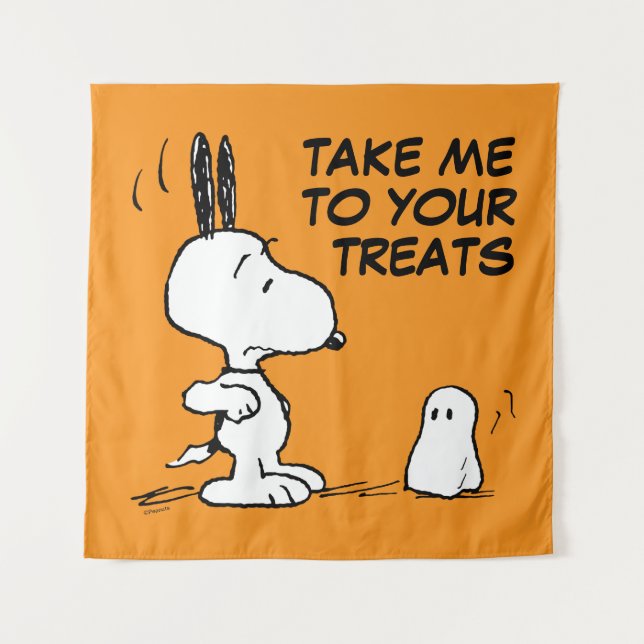 Peanuts | Woodstock Scares Snoopy Tapestry (Front)