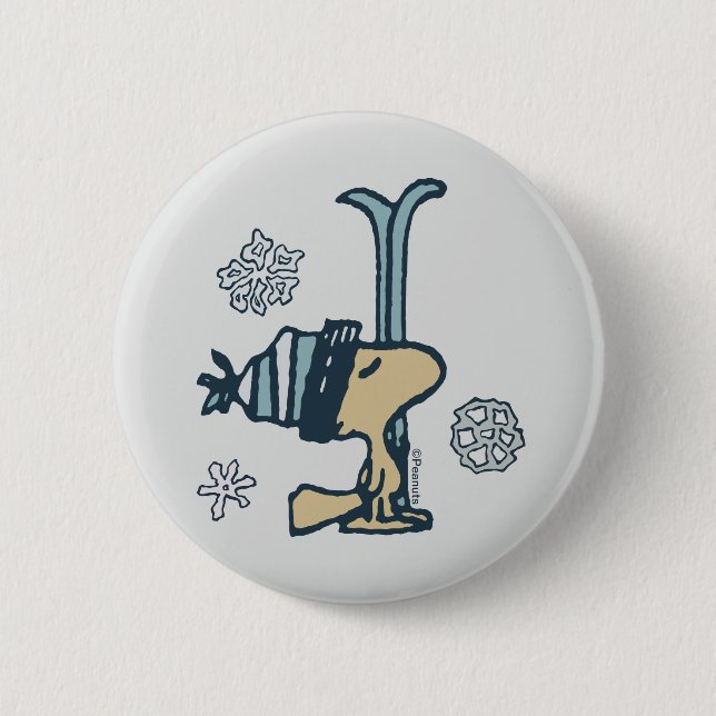 Peanuts | Woodstock Ski Pro 6 Cm Round Badge (Front)