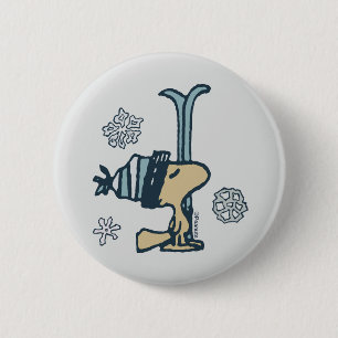 Peanuts   Woodstock Ski Pro 6 Cm Round Badge
