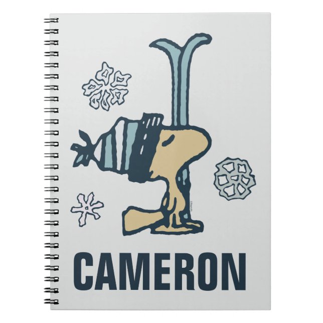 Peanuts | Woodstock Ski Pro | Add Your Name Notebook (Front)