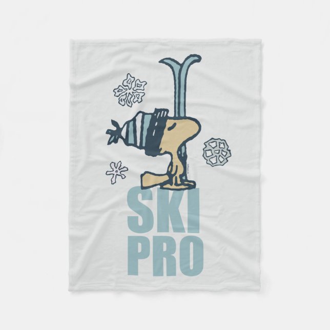 Peanuts | Woodstock Ski Pro Fleece Blanket (Front)