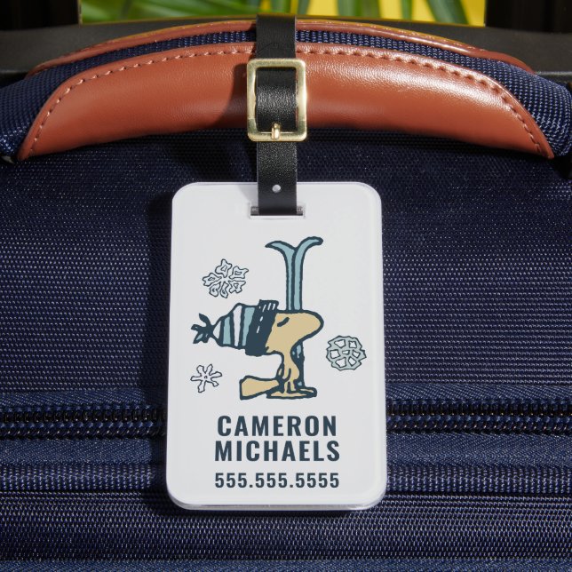 Peanuts | Woodstock Ski Pro Luggage Tag (Front Insitu 2)