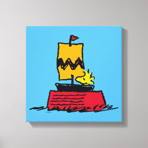Peanuts Woodstock Snoopy Dish Sail Boat Canvas Print