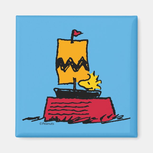 Peanuts | Woodstock Snoopy Dish Sail Boat Magnet (Front)