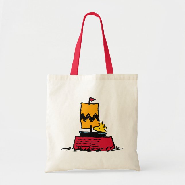 Peanuts | Woodstock Snoopy Dish Sail Boat Tote Bag (Front)
