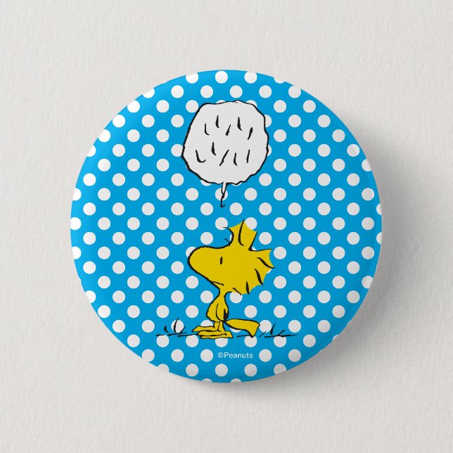 Peanuts | Woodstock Speaks & Polka Dots 6 Cm Round Badge (Front)