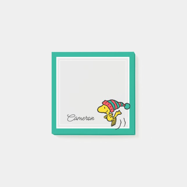 Peanuts | Woodstock Winter Beanie | Add Your Name Post-it Notes (Front)