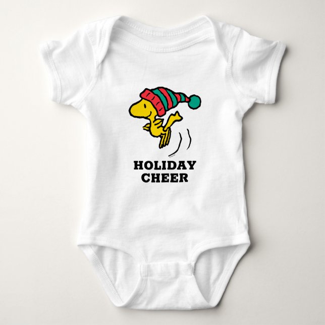 Peanuts | Woodstock Winter Beanie Cap Baby Bodysuit (Front)