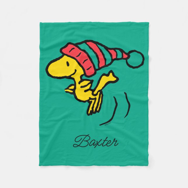 Peanuts | Woodstock Winter Beanie Cap Fleece Blanket (Front)