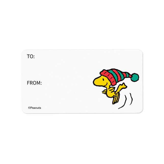 Peanuts | Woodstock Winter Beanie Cap Gift Tag (Front)