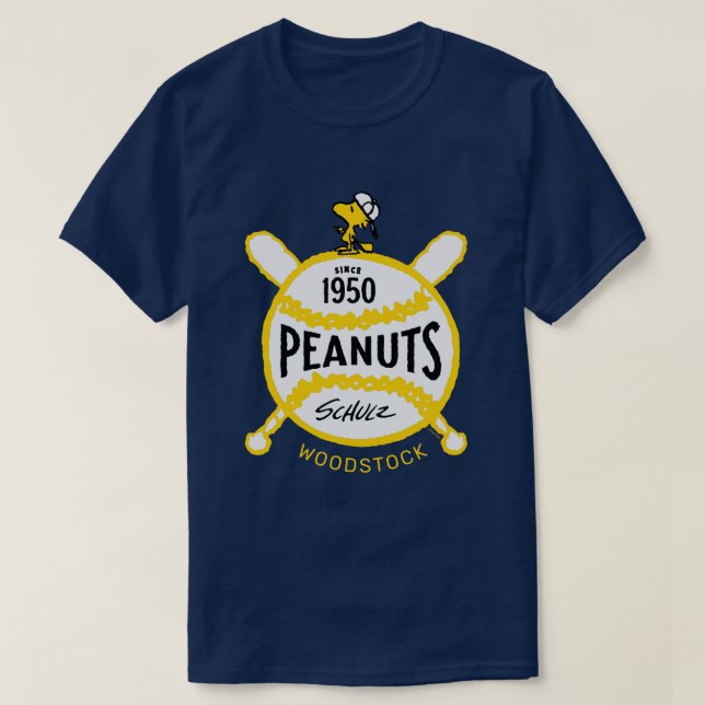 Peanuts | WoodstockPeanuts Baseball Since 1950 T-Shirt (Design Front)