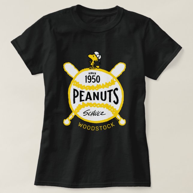 Peanuts | WoodstockPeanuts Baseball Since 1950 T-Shirt (Design Front)