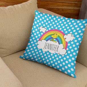 PEANUTS   Woodstock's Rainbow Polka Dots Cushion
