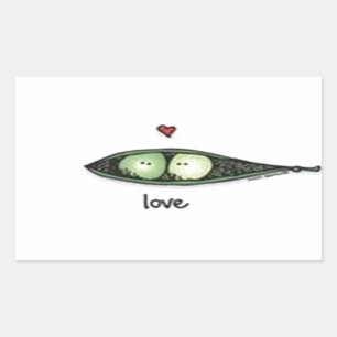 Peapod Love Rectangular Sticker