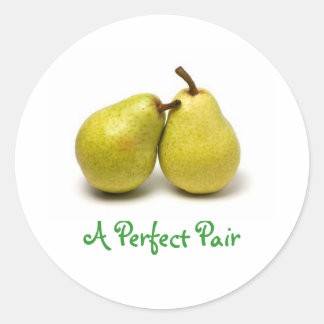 pear, A Perfect Pair Classic Round Sticker