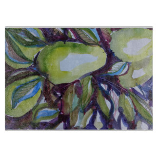 Pear and Greenery Cutting Board