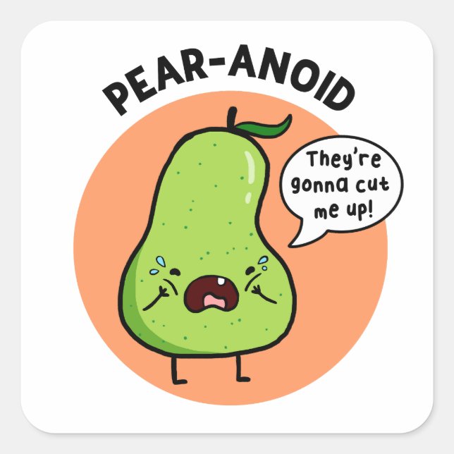 Pear-anoid Fruit Pear Pun Sticker (Front)