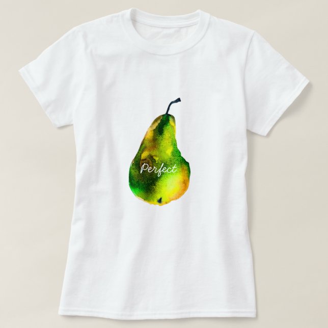 Pear art cute watercolor fruit T-Shirt (Design Front)