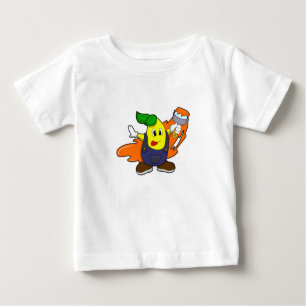 Pear as Painter with Paint brush Baby T-Shirt