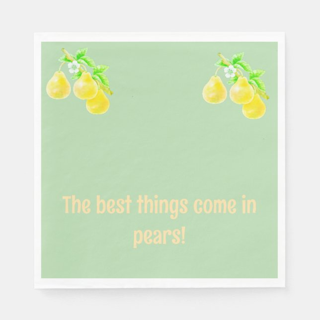 Pear Baby Shower Napkin (Front)