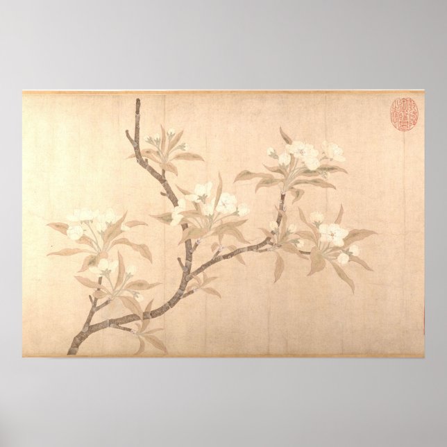 Pear Blossoms Antique Oriental ca.1280 Poster (Front)