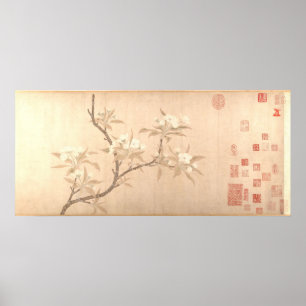 Pear Blossoms Antique Oriental ca.1280 Poster