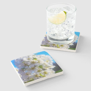 Pear Blossoms Stone Coaster