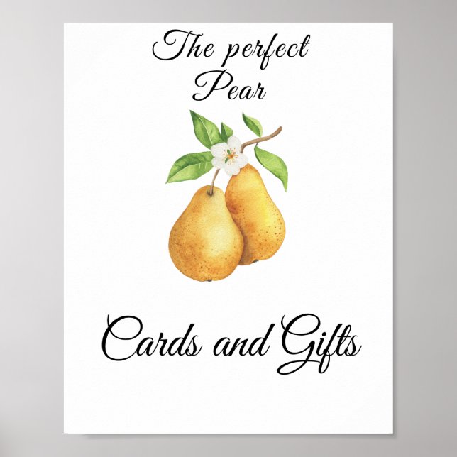 Pear Bridal shower Cards and Gifts Poster (Front)