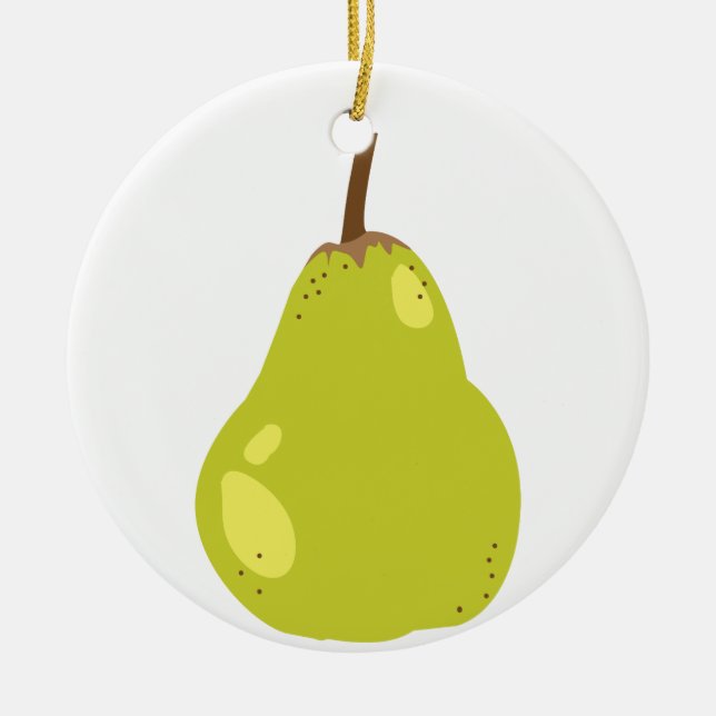 Pear Ceramic Ornament (Front)