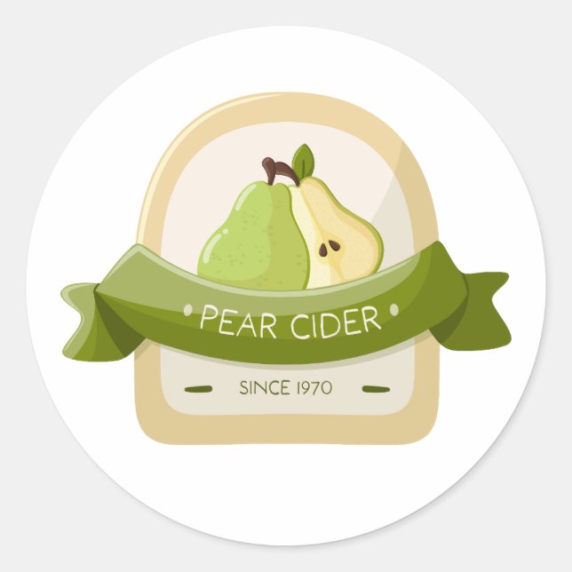 Pear cider bottle label (Front)