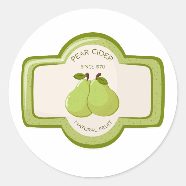 Pear cider bottle label (Front)