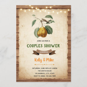 Pear couples shower theme invitation