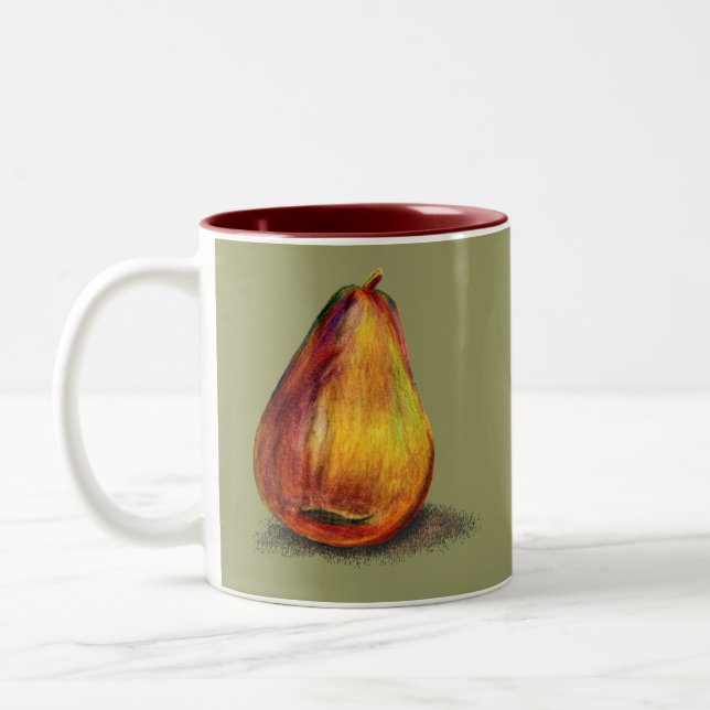 Pear Design Two-Tone Coffee Mug (Left)