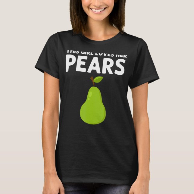 Pear Designs For Girls Kids Gardening Vegan Plant  T-Shirt (Front)