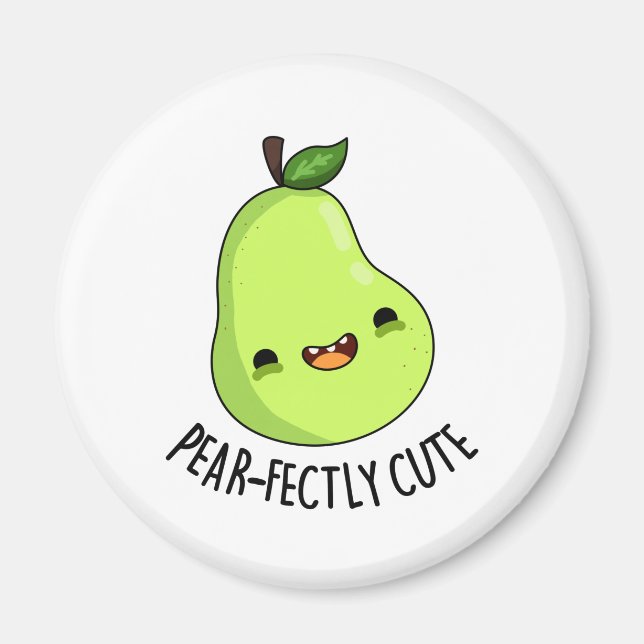 Pear-fectly Cute Fruit Pear Pun  Magnet (Front)
