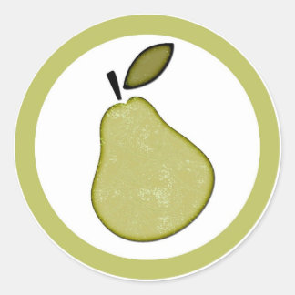 Pear flavour circle sticker labels