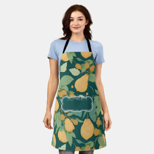 Pear Floral Colorful Personalized Pattern Apron