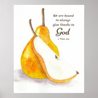 Pear Fresh Fruit Kitchen Scripture Give Thanks