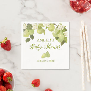 Pear Fruit Baby Shower Napkin
