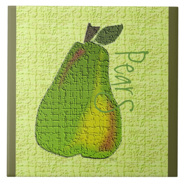 Pear Fruit Ceramic Tile (Front)