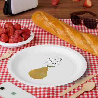 Pear Fruit Illustration  Paper Plate