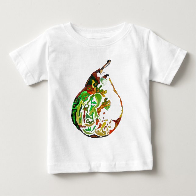 Pear fruit pop art watercolour illustration baby T-Shirt (Front)