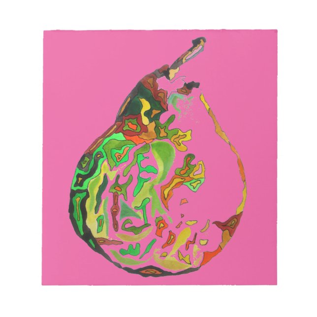 Pear fruit pop art watercolour illustration notepad (Front)